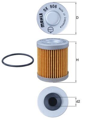 MAHLE OX806D Eļļas filtrs