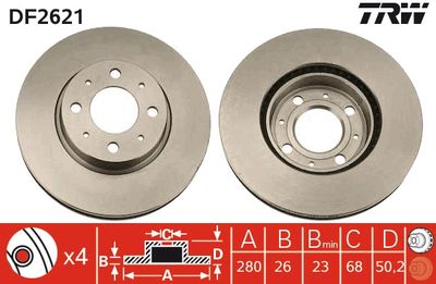 Тормозной диск TRW DF2621