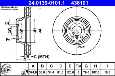 Тормозной диск ATE 24.0136-0101.1
