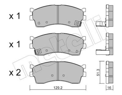 Комплект тормозных колодок, дисковый тормоз METELLI 22-0512-0