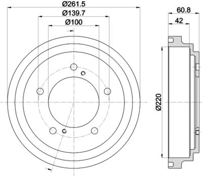 Bremžu trumulis HELLA PAGID 8DT 355 301-951