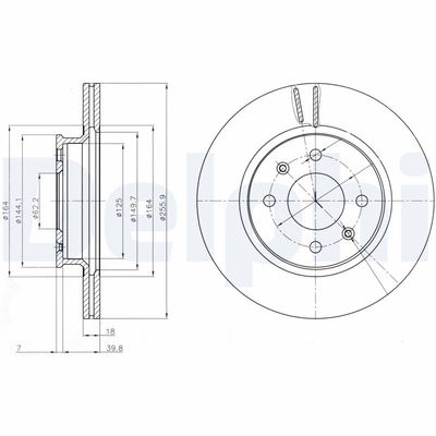 Тормозной диск DELPHI BG4535C