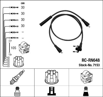Augstsprieguma vadu komplekts NGK 7153