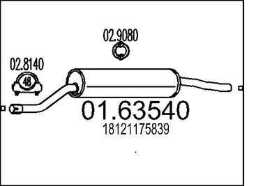 Глушитель выхлопных газов конечный MTS 01.63540
