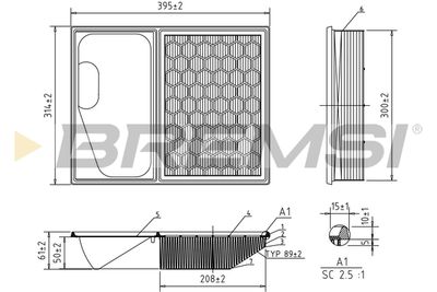 Воздушный фильтр BREMSI FA0641