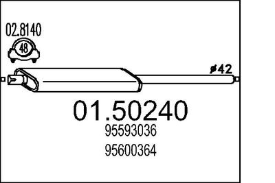 Vidējais izpl. gāzu trokšņa slāpētājs MTS 01.50240