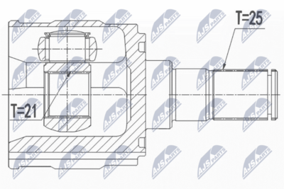 Šarnīru komplekts, Piedziņas vārpsta NTY NPW-HY-550