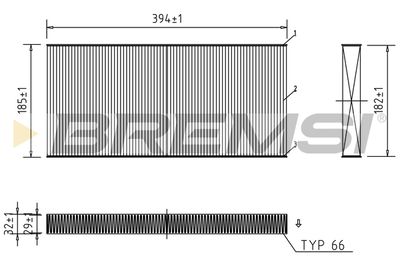 Фильтр, воздух во внутренном пространстве BREMSI FC0164