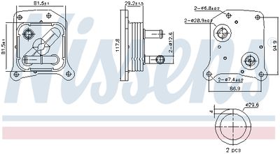 Eļļas radiators, Motoreļļa NISSENS 91438