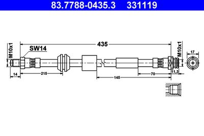 Тормозной шланг ATE 83.7788-0435.3