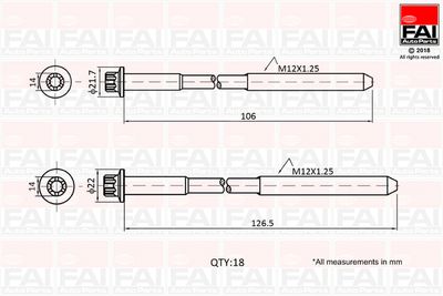 Комплект болтов головки цилидра FAI AUTOPARTS B1027