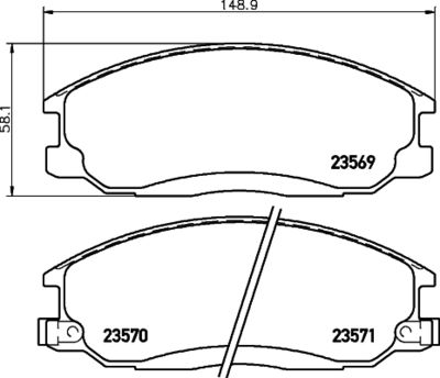HELLA PAGID 8DB355009991 Bremžu uzliku kompl