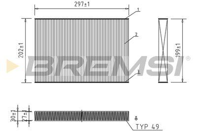 Фильтр, воздух во внутренном пространстве BREMSI FC0484