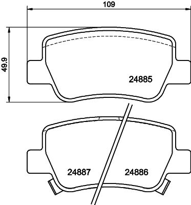 Bremžu uzliku kompl., Disku bremzes HELLA PAGID 8DB 355 014-641