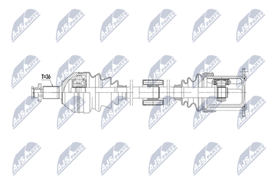 Piedziņas vārpsta NTY NPW-VW-225
