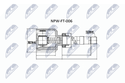 Šarnīru komplekts, Piedziņas vārpsta NTY NPW-FT-006