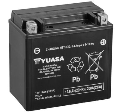 Startera akumulatoru baterija YUASA YTX14L-BS