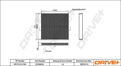 Фильтр, воздух во внутренном пространстве Dr!ve+ DP1110.12.1106