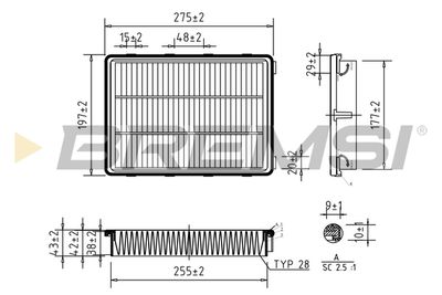 Воздушный фильтр BREMSI FA1078