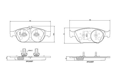 Bremžu uzliku kompl., Disku bremzes BREMBO P 50 106