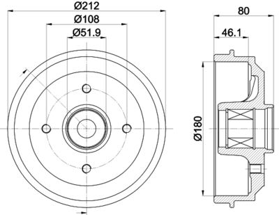 Тормозной барабан HELLA PAGID 8DT 355 302-811
