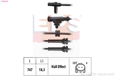 Датчик, частота вращения колеса EPS 1.960.228