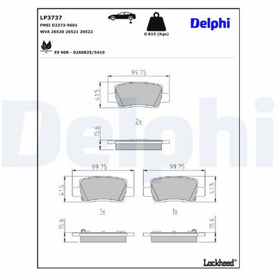 DELPHI LP3737 klocki ham. HYUNDAI Elantra/Kona