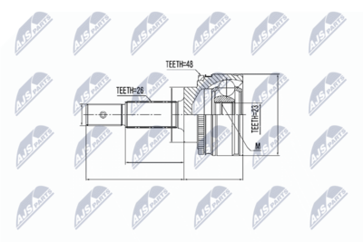 Šarnīru komplekts, Piedziņas vārpsta NTY NPZ-TY-046