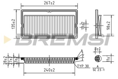Воздушный фильтр BREMSI FA1266