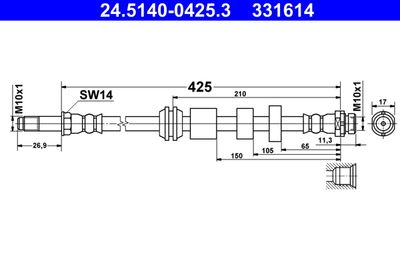 Тормозной шланг ATE 24.5140-0425.3