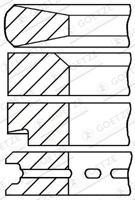 Комплект поршневых колец GOETZE ENGINE 08-781600-00
