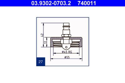 Штуцер для удаления воздуха ATE 03.9302-0703.2