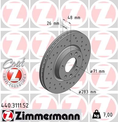 Тормозной диск ZIMMERMANN 440.3111.52