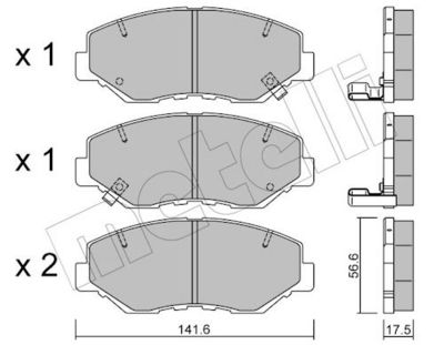 Комплект тормозных колодок, дисковый тормоз METELLI 22-0606-0