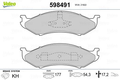 Bremžu uzliku kompl., Disku bremzes VALEO 598491