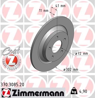 Тормозной диск ZIMMERMANN 370.3085.20