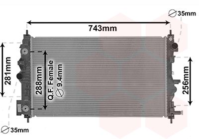 Radiators, Motora dzesēšanas sistēma VAN WEZEL 08002046