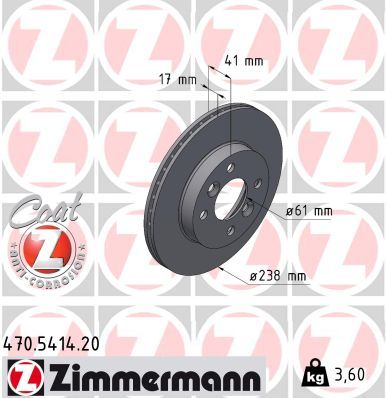 Bremžu diski ZIMMERMANN 470.5414.20