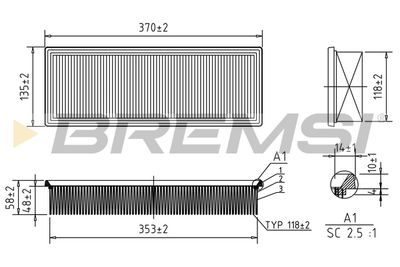 Воздушный фильтр BREMSI FA1265
