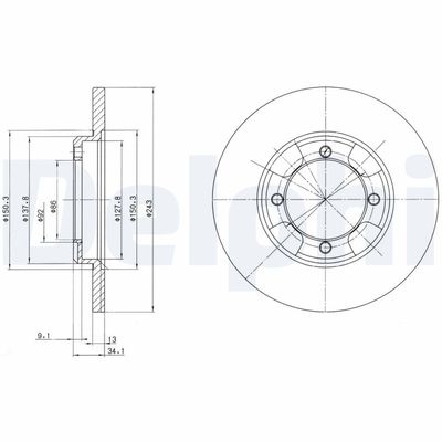 Тормозной диск DELPHI BG2324