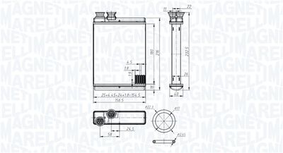 Теплообменник, отопление салона MAGNETI MARELLI 350218486000