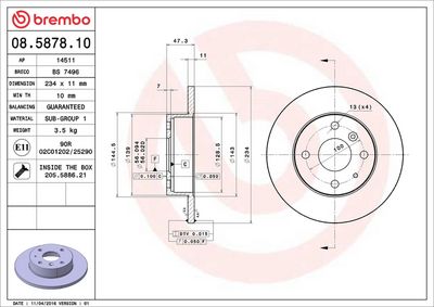 Bremžu diski BREMBO 08.5878.10