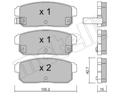 Комплект тормозных колодок, дисковый тормоз METELLI 22-0733-0