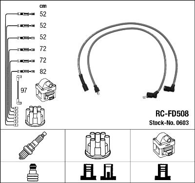 Augstsprieguma vadu komplekts NGK 0603
