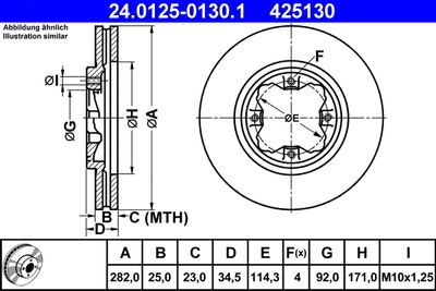 Тормозной диск ATE 24.0125-0130.1