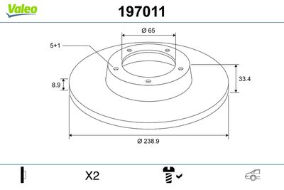 Bremžu diski VALEO 197011