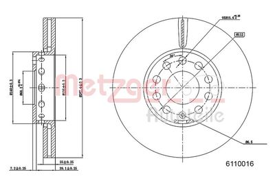 Тормозной диск METZGER 6110016