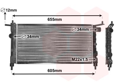 Радиатор, охлаждение двигателя VAN WEZEL 37002183