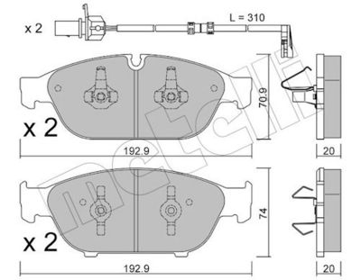 Комплект тормозных колодок, дисковый тормоз METELLI 22-0953-0K