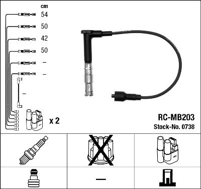 Augstsprieguma vadu komplekts NGK 0738